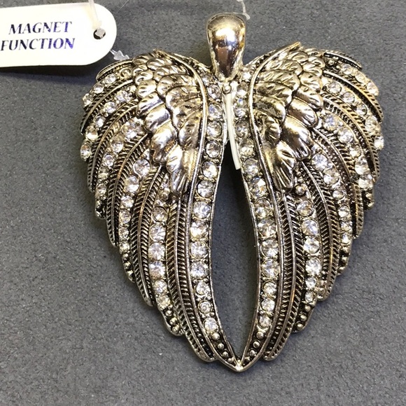 ANGEL WINGS Pendant silver/Black tone - Picture 3 of 4